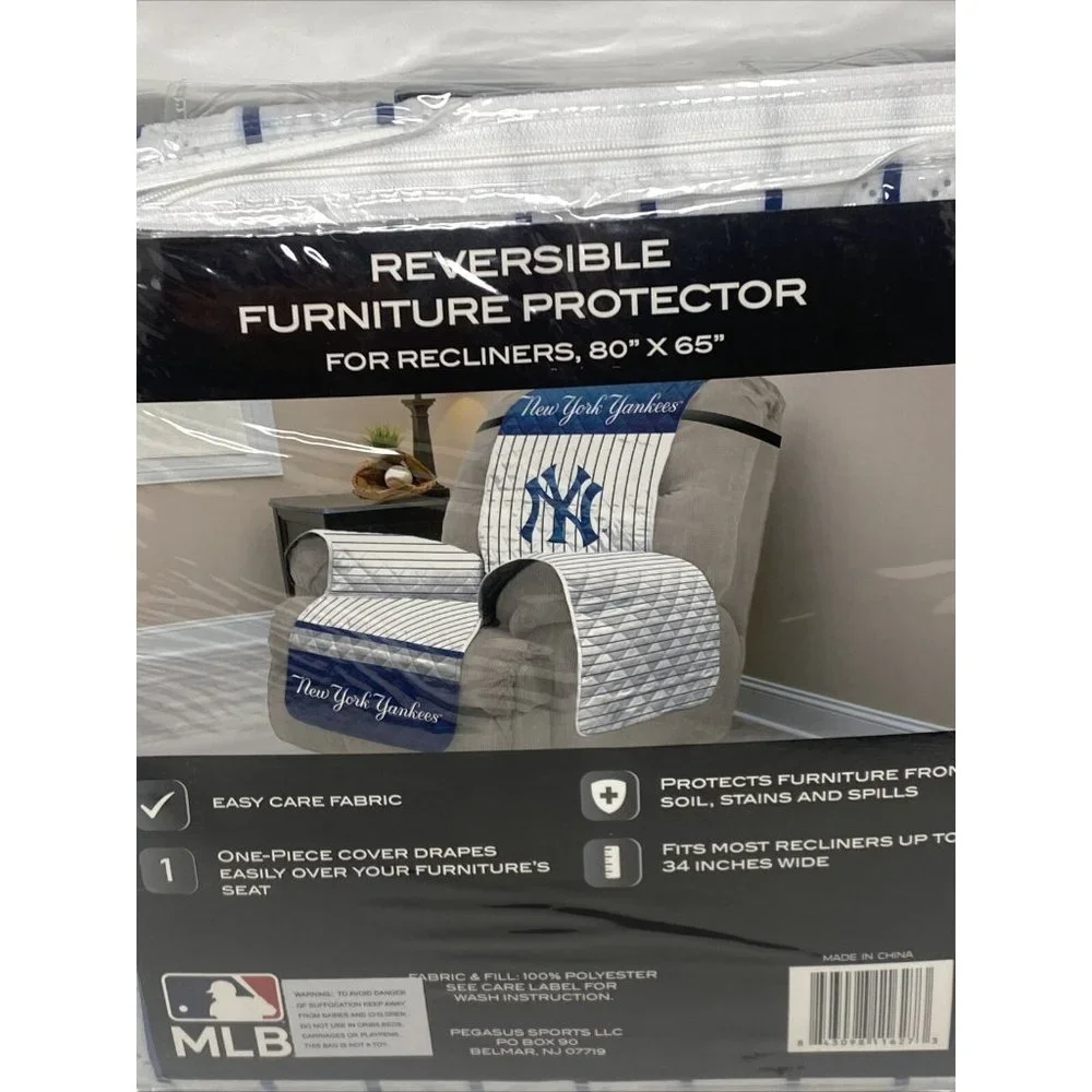 New York Yankees MLB Reversible Furniture Protector For Recliners 80” X 65”